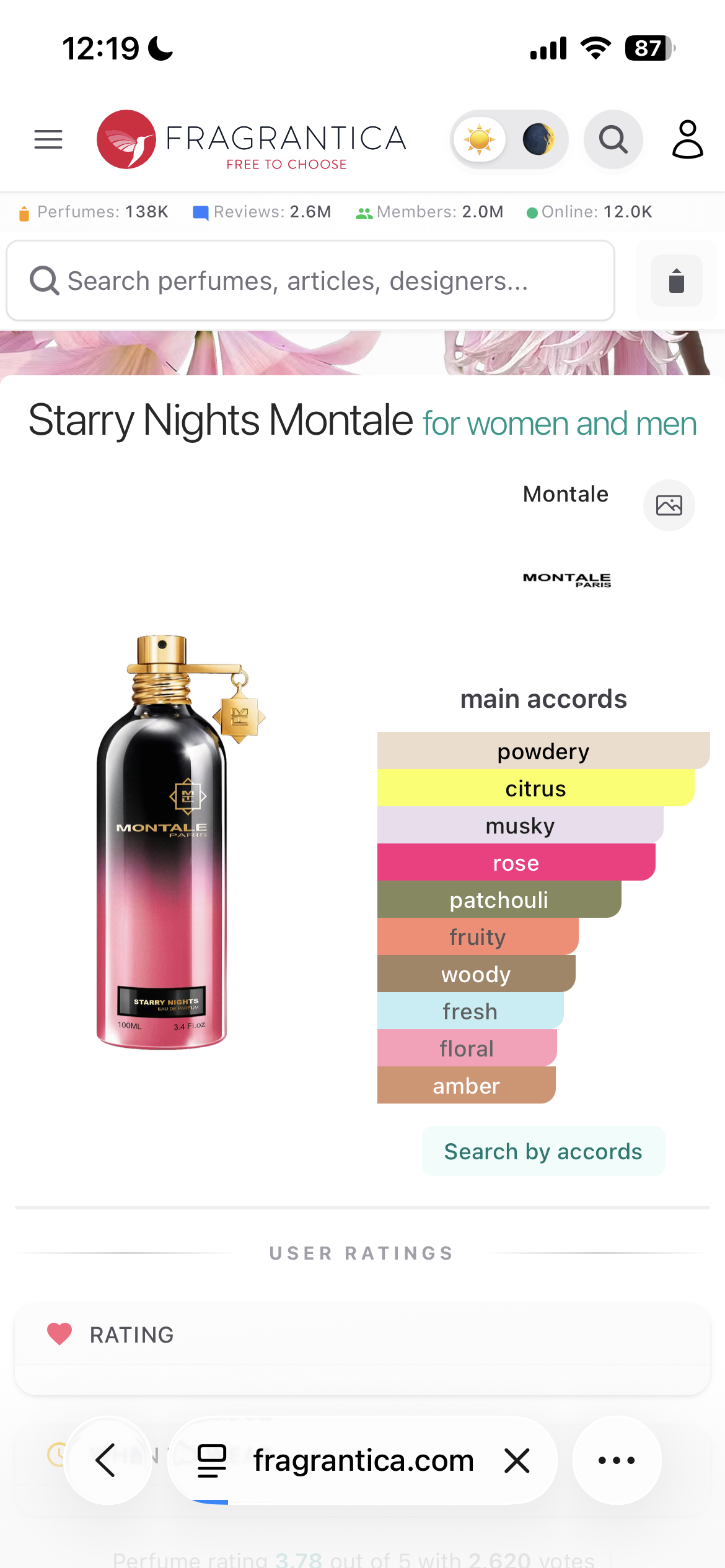 Parfum Montale Paris Starry Nights